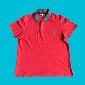 Lacoste Polo Shirt Regular Fit Infrared Men Size Large / 5